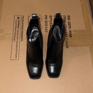 Aldo Black Square Front Booties
